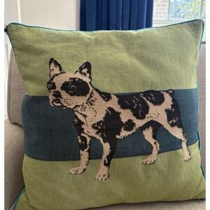 IOSIS Paris Boston Terrier Dog Tapestry Throw Pillow Made In France Preppy Decor